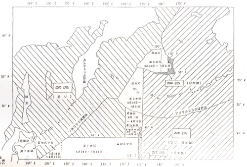 1987年のサケマス漁業操業図